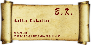 Balta Katalin névjegykártya