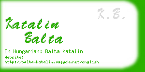 katalin balta business card